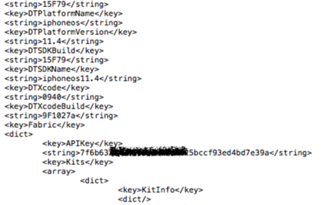 API Keys almacenada de Servicios Terceros imagen