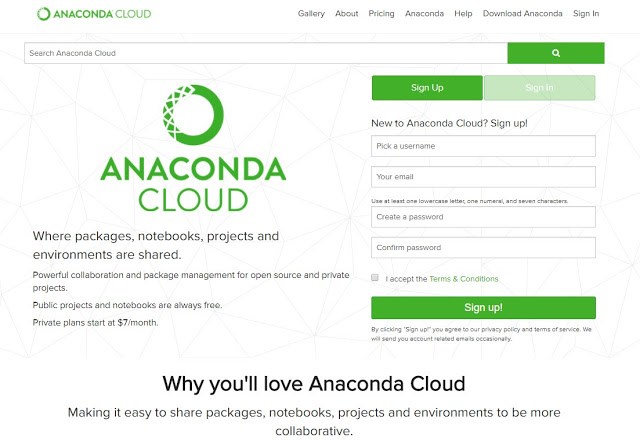 Anaconda Cloud.