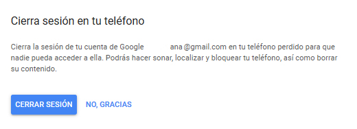 cerrar sesión móvil con Google