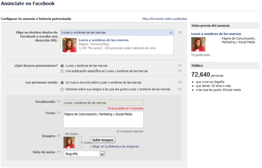 Facebook Ads configuración de campaña