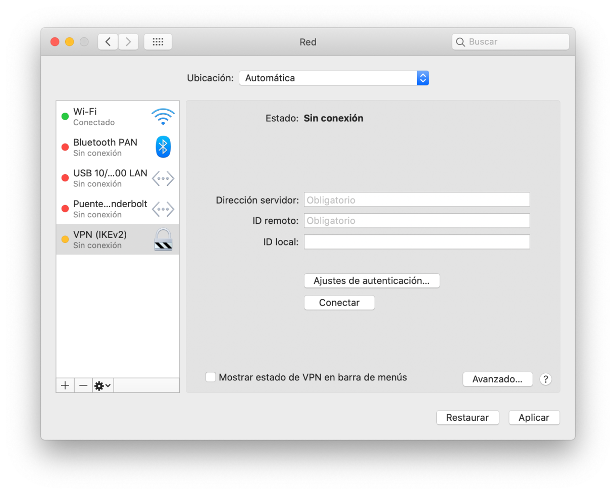Configurar una VPN en Mac