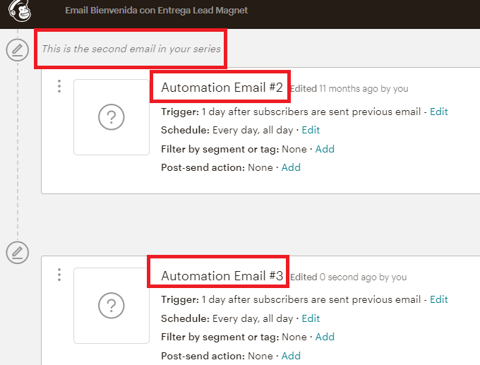 Automatizaciones Mailchimp