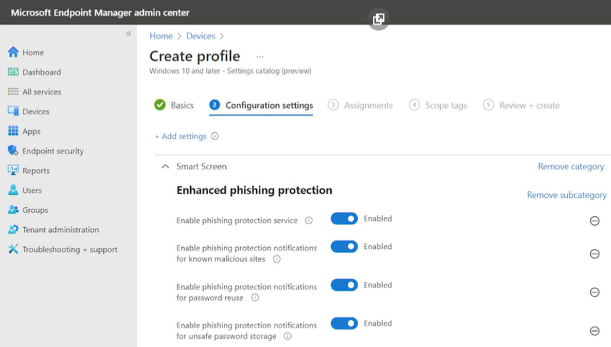 Captura pantalla protección phishing Windows 11
