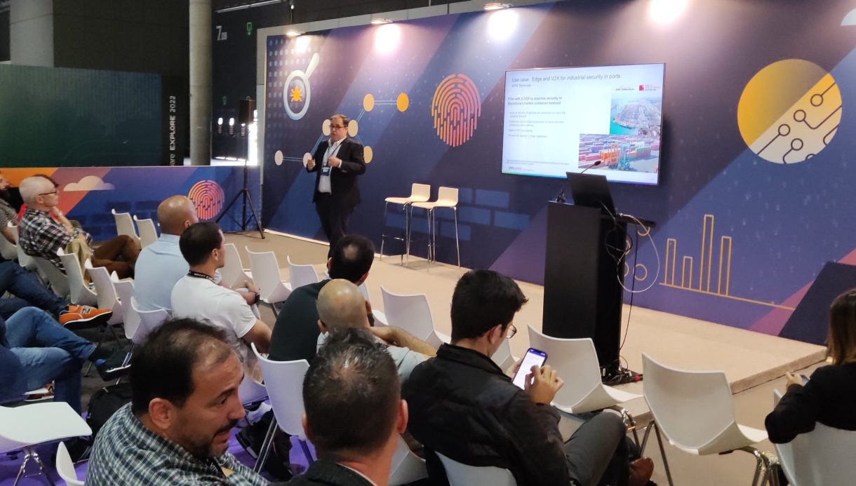 Emilio Moreno, Product Manager at Telefónica Tech, during our presentation at VMware Explore Europe 2022